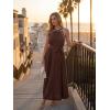 MEROKEETY Women’s 2026 Summer Halter Maxi Dress Spring Casual Boho Sleeveless Flowy Swing Beach Vacation Dresses with Belt(Brown)