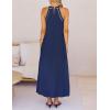 MEROKEETY Women’s 2026 Summer Halter Maxi Dress Spring Casual Boho Sleeveless Flowy Swing Beach Vacation Dresses with Belt(Navy)