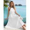 MEROKEETY Women’s 2026 Summer Halter Maxi Dress Spring Casual Boho Sleeveless Flowy Swing Beach Vacation Dresses with Belt(White)
