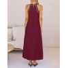 MEROKEETY Women’s 2026 Summer Halter Maxi Dress Spring Casual Boho Sleeveless Flowy Swing Beach Vacation Dresses with Belt(Wine)