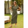 MEROKEETY Women’s 2026 Summer Short Sleeve Tshirt Dress Casual Crew Neck Beach Long Maxi Dresses(Olive)