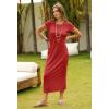MEROKEETY Women’s 2026 Summer Short Sleeve Tshirt Dress Casual Crew Neck Beach Long Maxi Dresses(Red)