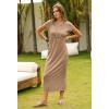 MEROKEETY Women’s 2026 Summer Short Sleeve Tshirt Dress Casual Crew Neck Beach Long Maxi Dresses(Sand)