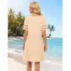 MEROKEETY Women’s 2026 Summer Spring Casual T Shirt Dress Hollow Out Short Sleeve Beach Vacation Shift Swing Sundress(Apricot)