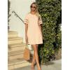 MEROKEETY Women’s 2026 Summer Spring Casual T Shirt Dress Hollow Out Short Sleeve Beach Vacation Shift Swing Sundress(Apricot)