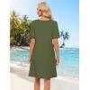 MEROKEETY Women’s 2026 Summer Spring Casual T Shirt Dress Hollow Out Short Sleeve Beach Vacation Shift Swing Sundress(Army)