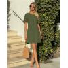 MEROKEETY Women’s 2026 Summer Spring Casual T Shirt Dress Hollow Out Short Sleeve Beach Vacation Shift Swing Sundress(Army)
