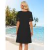 MEROKEETY Women’s 2026 Summer Spring Casual T Shirt Dress Hollow Out Short Sleeve Beach Vacation Shift Swing Sundress(Black)