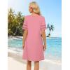 MEROKEETY Women’s 2026 Summer Spring Casual T Shirt Dress Hollow Out Short Sleeve Beach Vacation Shift Swing Sundress(Pink)