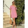 MEROKEETY Women’s 2026 Summer Spring Casual T Shirt Dress Hollow Out Short Sleeve Beach Vacation Shift Swing Sundress(Pink)