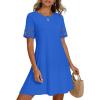 MEROKEETY Women’s 2026 Summer Spring Casual T Shirt Dress Hollow Out Short Sleeve Beach Vacation Shift Swing Sundress(Royal)