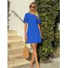 MEROKEETY Women’s 2026 Summer Spring Casual T Shirt Dress Hollow Out Short Sleeve Beach Vacation Shift Swing Sundress(Royal)