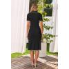 MEROKEETY Women’s 2026 Summer V Neck Ribbed Midi Dress Short Sleeve Button Elegant Bodycon Knit Sweater Dresses(Black)