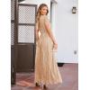 MEROKEETY Women’s 2026 V Neck Short Sleeve Floral Lace Wedding Dress A Line Boho Bridesmaid Cocktail Party Maxi Dress(Apricot)