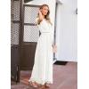 MEROKEETY Women’s 2026 V Neck Short Sleeve Floral Lace Wedding Dress A Line Boho Bridesmaid Cocktail Party Maxi Dress(White)
