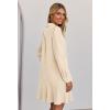 MEROKEETY Women’s Casual Shirt Dress Long Sleeve Button Down Ruffle Flowy Tunic Shift Mini Dresses(Beige)