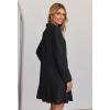 MEROKEETY Women’s Casual Shirt Dress Long Sleeve Button Down Ruffle Flowy Tunic Shift Mini Dresses(Black)