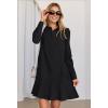 MEROKEETY Women’s Casual Shirt Dress Long Sleeve Button Down Ruffle Flowy Tunic Shift Mini Dresses(Black)