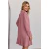 MEROKEETY Women’s Casual Shirt Dress Long Sleeve Button Down Ruffle Flowy Tunic Shift Mini Dresses(Dusty Pink)