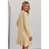 MEROKEETY Women’s Casual Shirt Dress Long Sleeve Button Down Ruffle Flowy Tunic Shift Mini Dresses(Khaki)