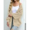 MEROKEETY Women’s Chunky Cardigan Sweaters 2025 Lantern Long Sleeve Oversized Knit Outerwear with Pockets(Apricot)