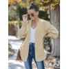 MEROKEETY Women’s Chunky Cardigan Sweaters 2025 Lantern Long Sleeve Oversized Knit Outerwear with Pockets(Apricot)