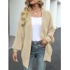 MEROKEETY Women’s Chunky Cardigan Sweaters 2025 Lantern Long Sleeve Oversized Knit Outerwear with Pockets(Apricot)