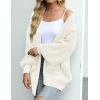 MEROKEETY Women’s Chunky Cardigan Sweaters 2025 Lantern Long Sleeve Oversized Knit Outerwear with Pockets(Beige)