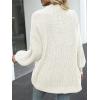 MEROKEETY Women’s Chunky Cardigan Sweaters 2025 Lantern Long Sleeve Oversized Knit Outerwear with Pockets(Beige)