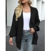 MEROKEETY Women’s Chunky Cardigan Sweaters 2025 Lantern Long Sleeve Oversized Knit Outerwear with Pockets(Black)
