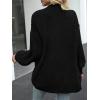 MEROKEETY Women’s Chunky Cardigan Sweaters 2025 Lantern Long Sleeve Oversized Knit Outerwear with Pockets(Black)