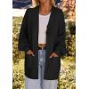 MEROKEETY Women’s Chunky Cardigan Sweaters 2025 Lantern Long Sleeve Oversized Knit Outerwear with Pockets(Blackflower)