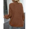 MEROKEETY Women’s Chunky Cardigan Sweaters 2025 Lantern Long Sleeve Oversized Knit Outerwear with Pockets(Brown)