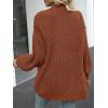 MEROKEETY Women’s Chunky Cardigan Sweaters 2025 Lantern Long Sleeve Oversized Knit Outerwear with Pockets(Caramel)