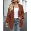 MEROKEETY Women’s Chunky Cardigan Sweaters 2025 Lantern Long Sleeve Oversized Knit Outerwear with Pockets(Caramel)