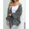 MEROKEETY Women’s Chunky Cardigan Sweaters 2025 Lantern Long Sleeve Oversized Knit Outerwear with Pockets(Dark Grey)