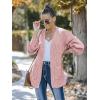 MEROKEETY Women’s Chunky Cardigan Sweaters 2025 Lantern Long Sleeve Oversized Knit Outerwear with Pockets(Dusty Pink)