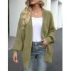 MEROKEETY Women’s Chunky Cardigan Sweaters 2025 Lantern Long Sleeve Oversized Knit Outerwear with Pockets(Green)