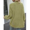 MEROKEETY Women’s Chunky Cardigan Sweaters 2025 Lantern Long Sleeve Oversized Knit Outerwear with Pockets(Green)