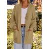 MEROKEETY Women’s Chunky Cardigan Sweaters 2025 Lantern Long Sleeve Oversized Knit Outerwear with Pockets(Khakiflower)