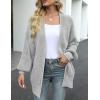 MEROKEETY Women’s Chunky Cardigan Sweaters 2025 Lantern Long Sleeve Oversized Knit Outerwear with Pockets(Light Grey)