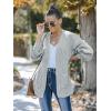 MEROKEETY Women’s Chunky Cardigan Sweaters 2025 Lantern Long Sleeve Oversized Knit Outerwear with Pockets(Light Grey)
