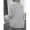 MEROKEETY Women’s Chunky Cardigan Sweaters 2025 Lantern Long Sleeve Oversized Knit Outerwear with Pockets(Light Grey)