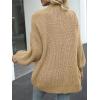 MEROKEETY Women’s Chunky Cardigan Sweaters 2025 Lantern Long Sleeve Oversized Knit Outerwear with Pockets(Light Khaki)
