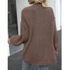 MEROKEETY Women’s Chunky Cardigan Sweaters 2025 Lantern Long Sleeve Oversized Knit Outerwear with Pockets(Nutmeg)
