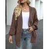 MEROKEETY Women’s Chunky Cardigan Sweaters 2025 Lantern Long Sleeve Oversized Knit Outerwear with Pockets(Nutmeg)