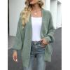 MEROKEETY Women’s Chunky Cardigan Sweaters 2025 Lantern Long Sleeve Oversized Knit Outerwear with Pockets(Sage)