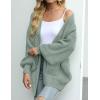 MEROKEETY Women’s Chunky Cardigan Sweaters 2025 Lantern Long Sleeve Oversized Knit Outerwear with Pockets(Sage)