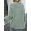 MEROKEETY Women’s Chunky Cardigan Sweaters 2025 Lantern Long Sleeve Oversized Knit Outerwear with Pockets(Sage)