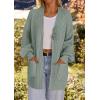 MEROKEETY Women’s Chunky Cardigan Sweaters 2025 Lantern Long Sleeve Oversized Knit Outerwear with Pockets(Sageflower)